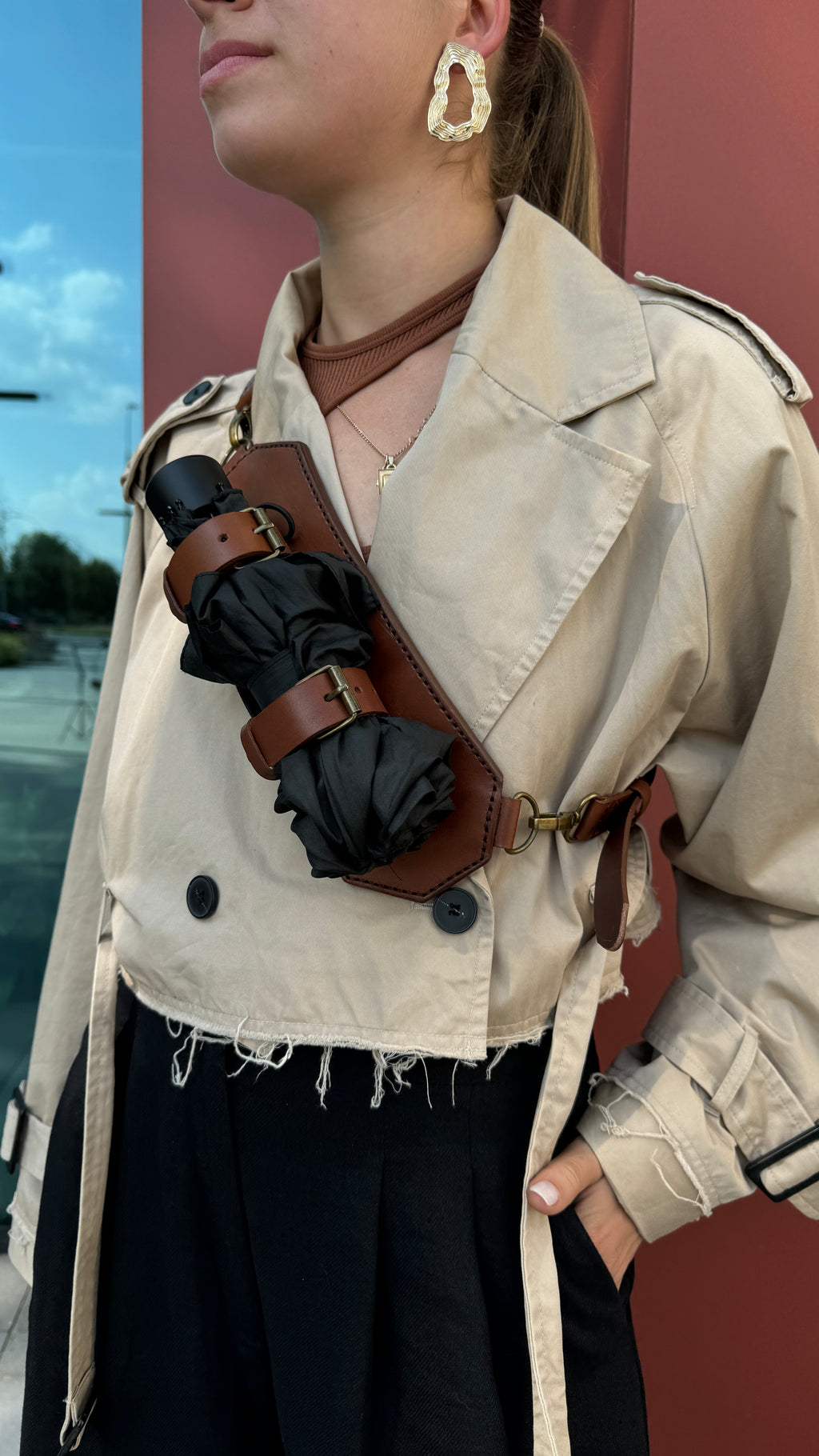 Brown bag for umbrella image 3