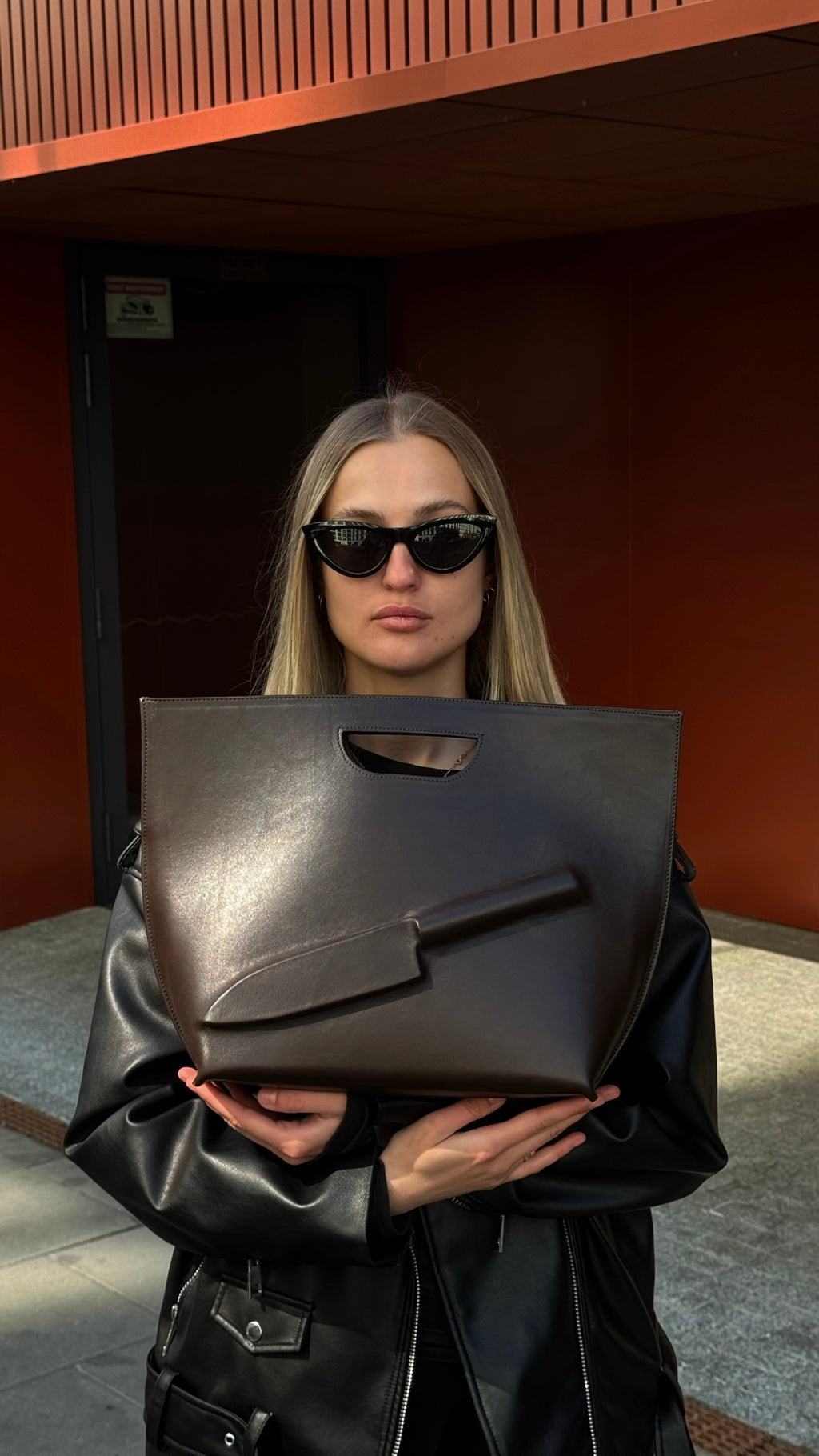 Dark brown knife bag