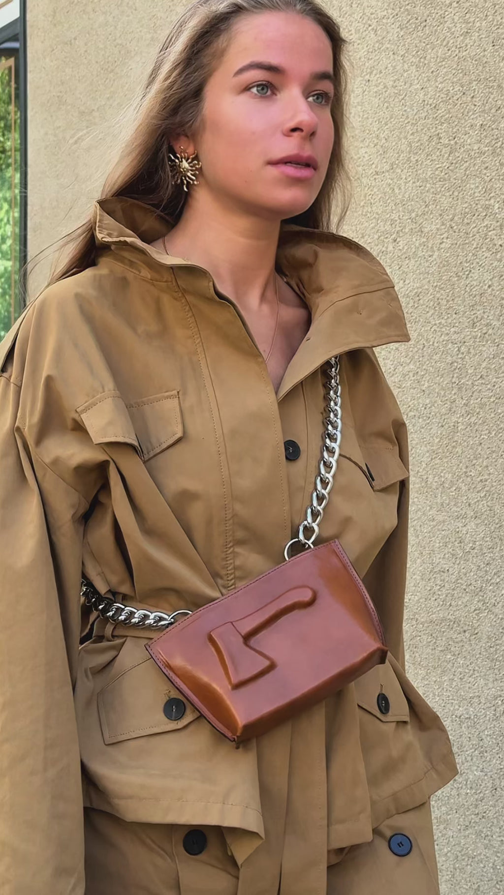 Brown Mini axe bag